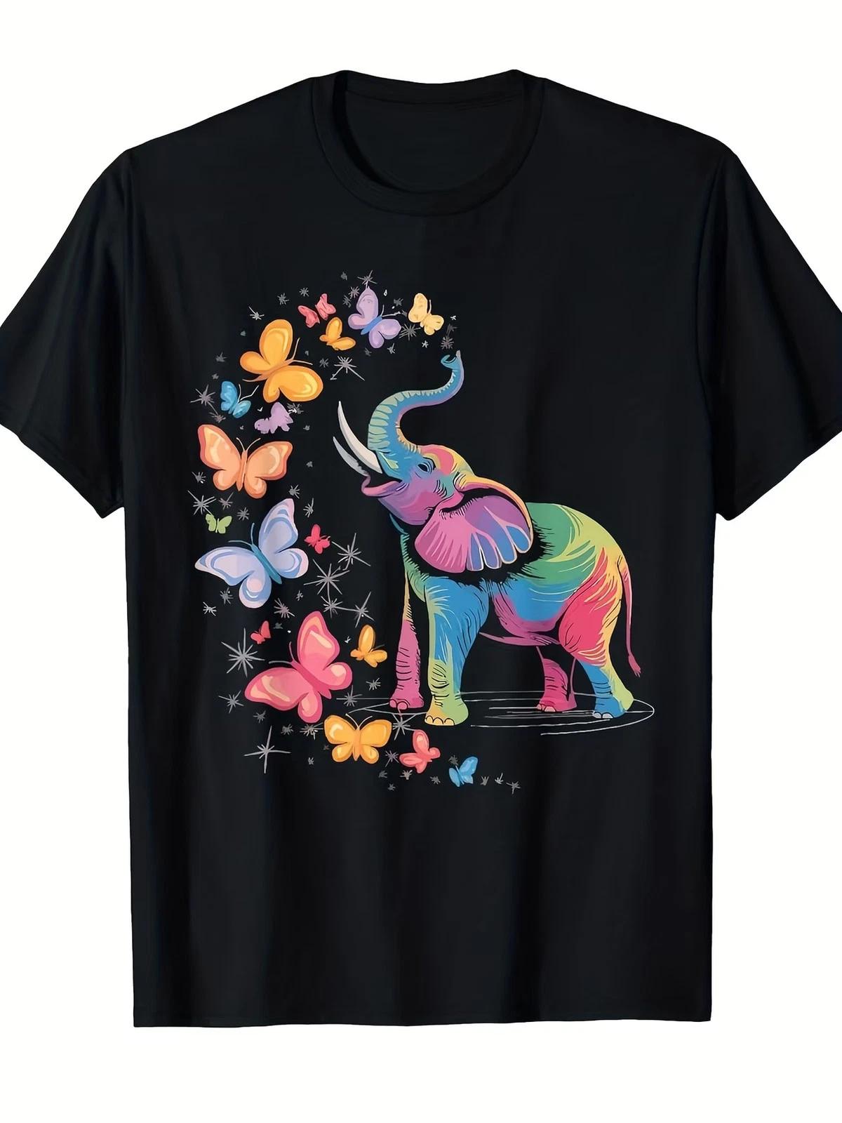 Funny Elephant Spraying Butterflies for Elephant Lovers T ShirtMen s T-Shirts It XXXL