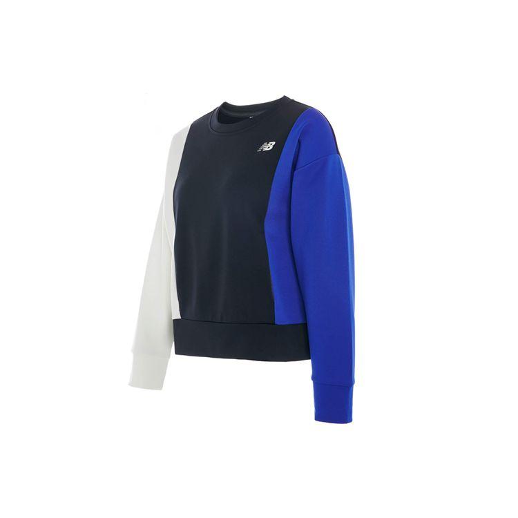 

Толстовка с круглым вырезом New Balance с цветными блоками, женские топы, синий AWT03146-CO