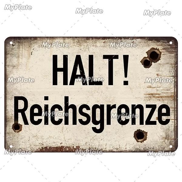 [MaPalte] Vintage German Achtung Sign Metal Sign Tin Sign Decoration Plaque Home Wall Door Decor Bar Sign Home Plate Poster