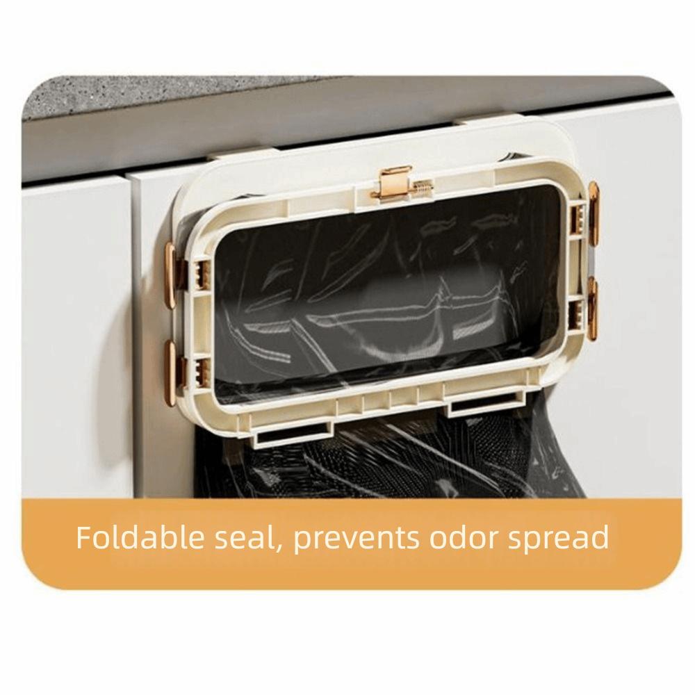 No-Drill Folding Trash Bag Holder Plastic Plastic Bag Holder Garbage Bag Holder for Kitchen