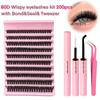 80D Thick & Curled Cluster Lashes - 10 Rows DIY Self-Grafting Eyelashes