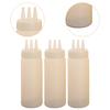 3x Sauce Bottles Squeeze Reusable Empty Multipurpose Squirt Bottles for Mustarde Ketchup Grilling Travel Cookie Decorating