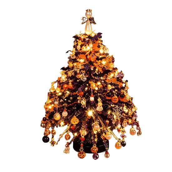 Plastic Beads for Crafts DIY Beaded Christmas Tree Kit, Handmade with LED Lights, Party Crafting Props Holiday Craft Project, Bead Kit Adults,