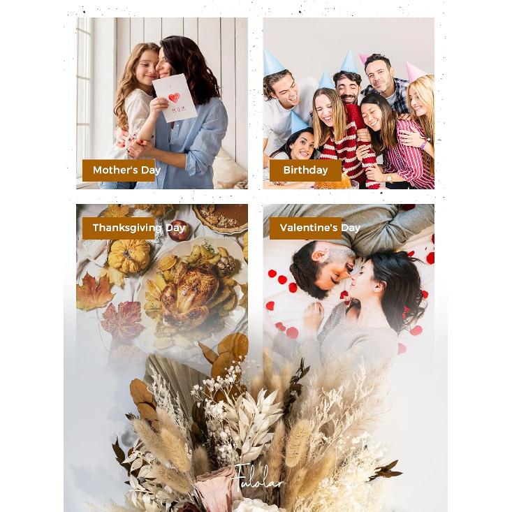 Natural Dried Flower Bouquet, Real Flower Arrangements Preserved Flowers Mix Bouquet, Varieties Flowers for Vase, Floral Arrangement for Home Wedding