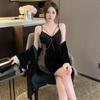 Autumn and Winter Golden Velvet Long-sleeved Gold Diamond Velvet Sweet Thin Velvet Loungewear Diamond Velvet Gypsy Hot Diamond Two-piece Nightdress
