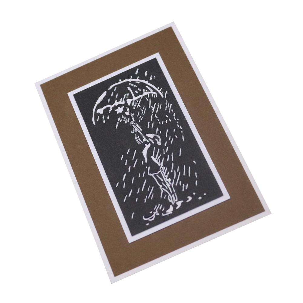 Raise the Umbrella High Frame Metal Silvery Stencil Embossing Cutting Dies For Diy Scrapbooking Paper Album Cards Making