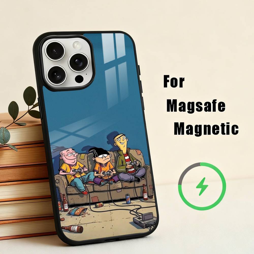 Funny C-Cartoon-N E-Ed E-Edd N Eddy Phone Case For iPhone17,16,15,14,13,12,11 Plus,For Magnetic Wireless Charge Cover