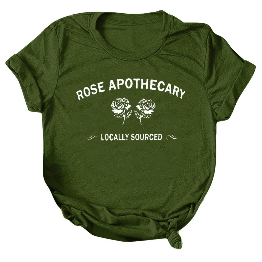 Women Casual Letter Printing Short Sleeves  Loose T-Shirt Blouse Tops