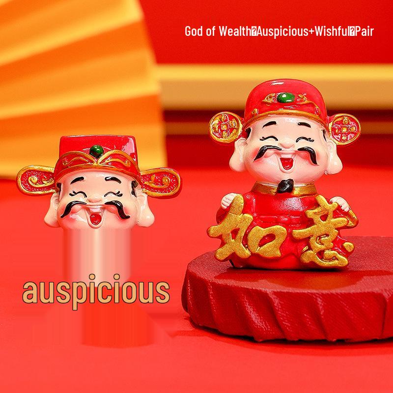 New Year Cartoon God of Wealth Ornament – Snake Year Figurine Home Decor Gift