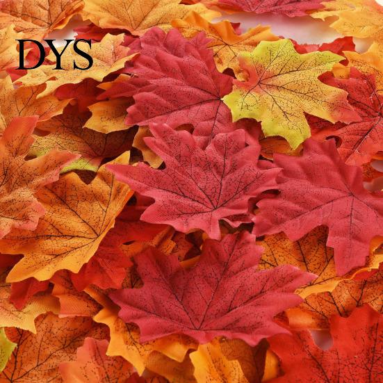 Simulationsblatt 100 Stück/Beutel Künstliche Ahornblätter Charmantes Feine Textur Stoff Halloween Künstliche Pflanze Herbst Realistisches Kunstwerk für Hochzeit Simuliert