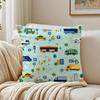 Art Transportation Cars Truck Boat Racing Cushion Cover Cushion Covers Machine Washable Wrinkle-Resistant Soft Durable