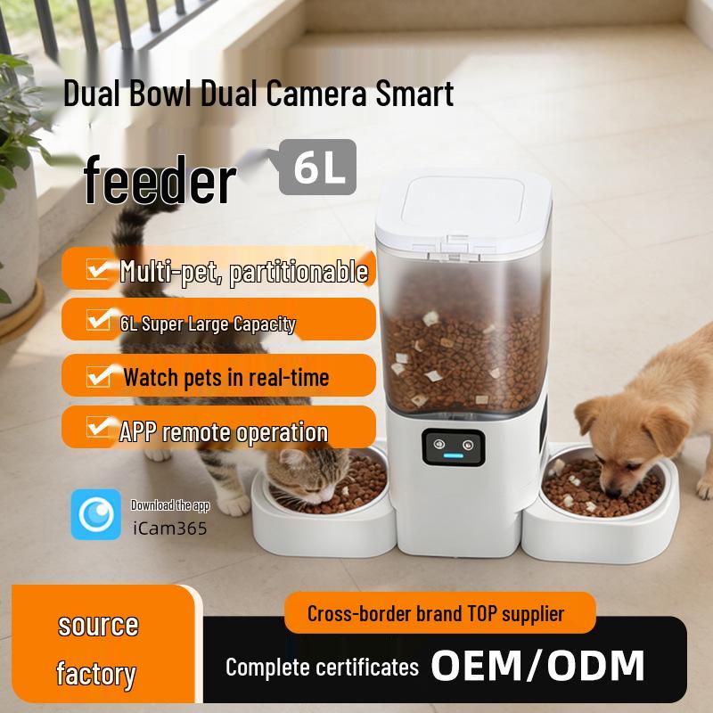 Smart Dual-Lens Automatic Cat Feeder with Camera