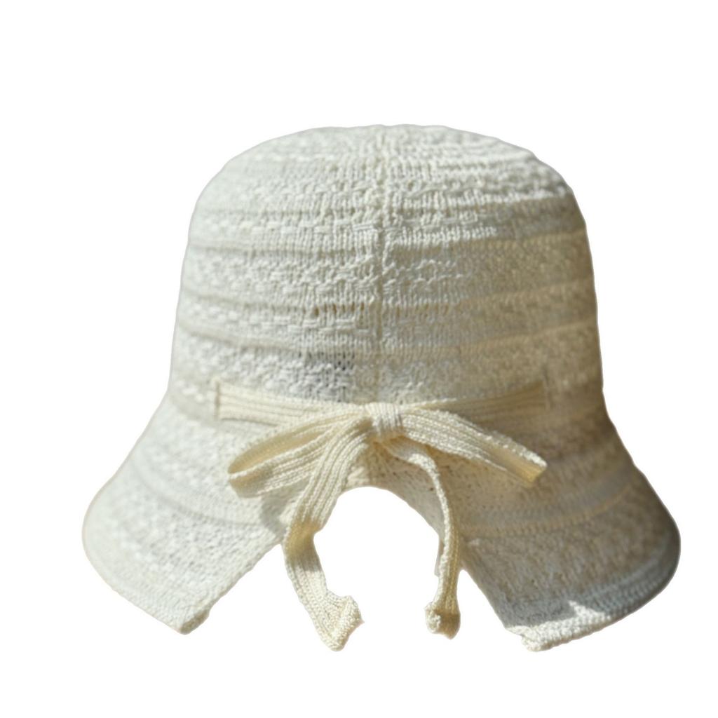 New Face-showing Small Hollow Knitted Fisherman Hat Fashionable Basin Hat Spring and Summer Sweet Female Sunshade Bucket Hat