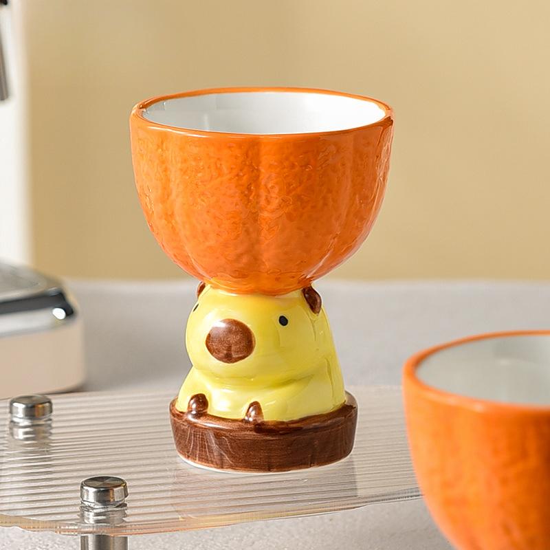 

Капибара Высокая ножка Чашка для мороженого Керамическая чашка Высокий класс Легкая роскошь Высокая ценность Детская десертная чашка Чашка для мороженого 300ml