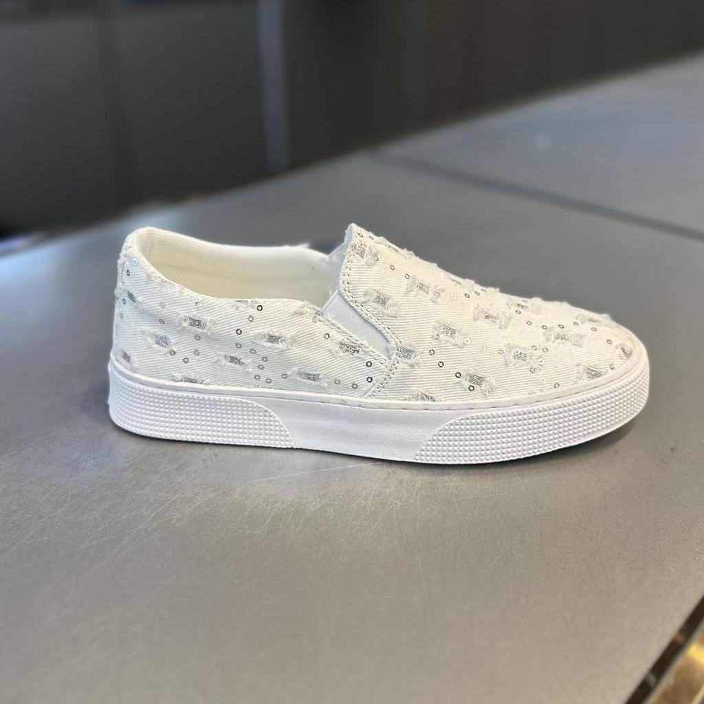 Herren Leichte Slip-On Canvas Schuhe - Sommer Casual, Bequem, Pailletten-Verzierter Stil