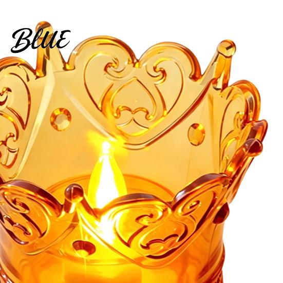 Flameless Faux Crystal Candle Night Birthday Party Supplies Romantic Wedding Decor European Style Ornament Crown LED Tea Light Creative Gift
