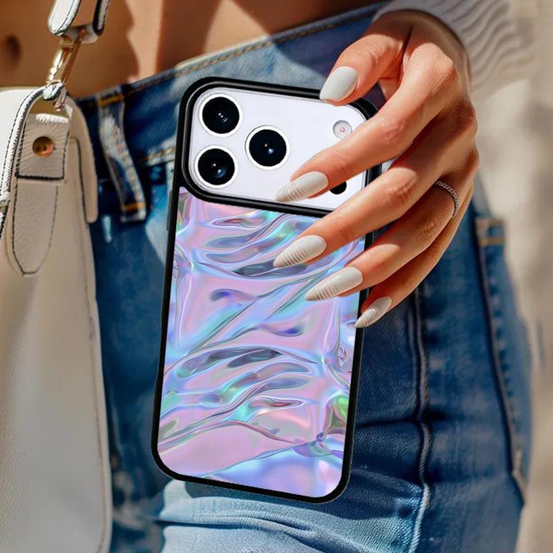 Holographic Dope Trippy Print Phone Case For iPhone 17 Air 14 15 13 12 Max Cover For Apple 14 15 16 16e 11 Pro Max Plus