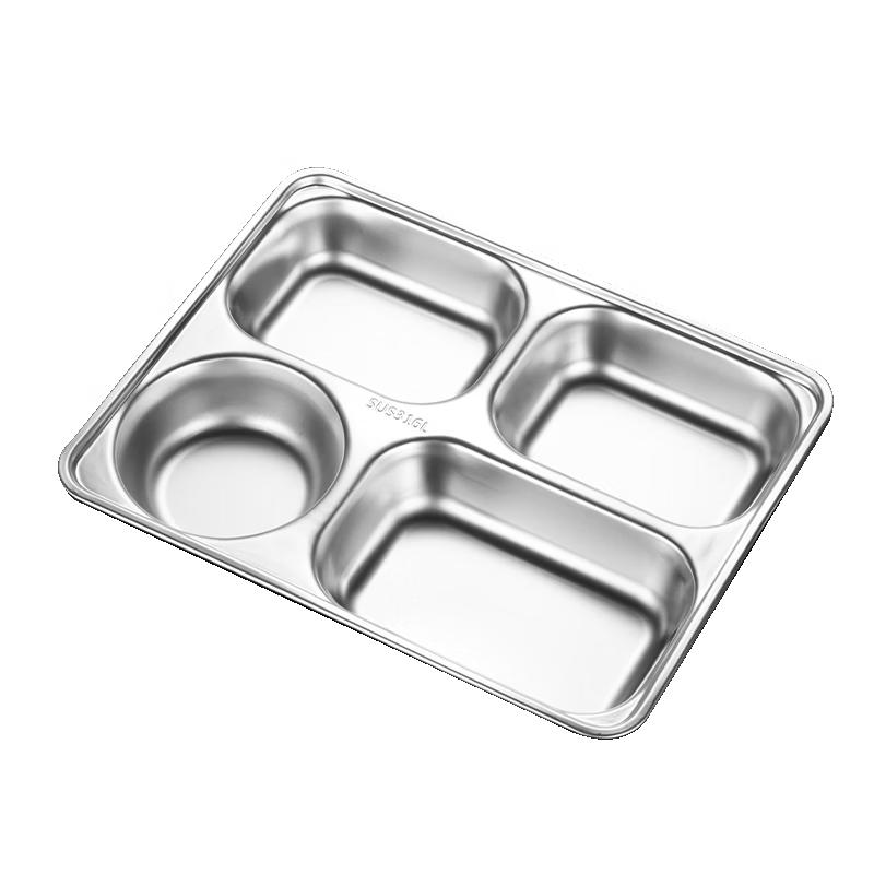 

304 Stainless Steel Divided Meal Tray with Lid