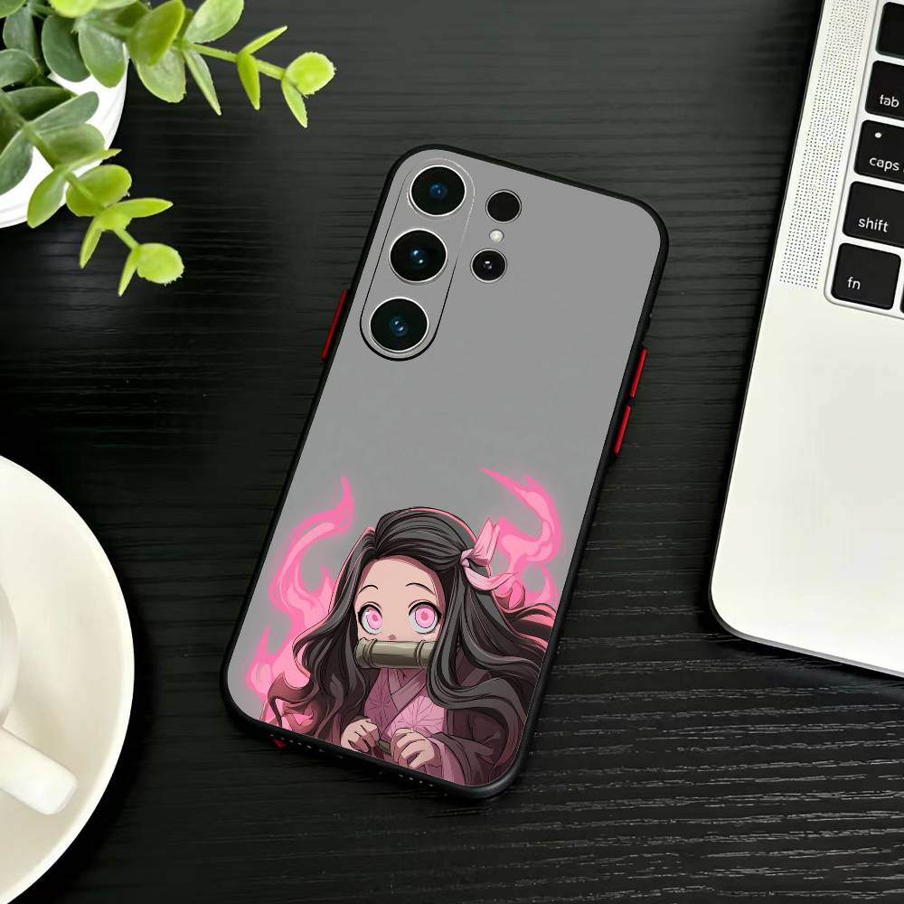 Nezuko S-Kamado Phone Case For Samsung S26,S25,S24,S23,S22,S21,S20,Ultra,Plus,FE Black Soft Cover