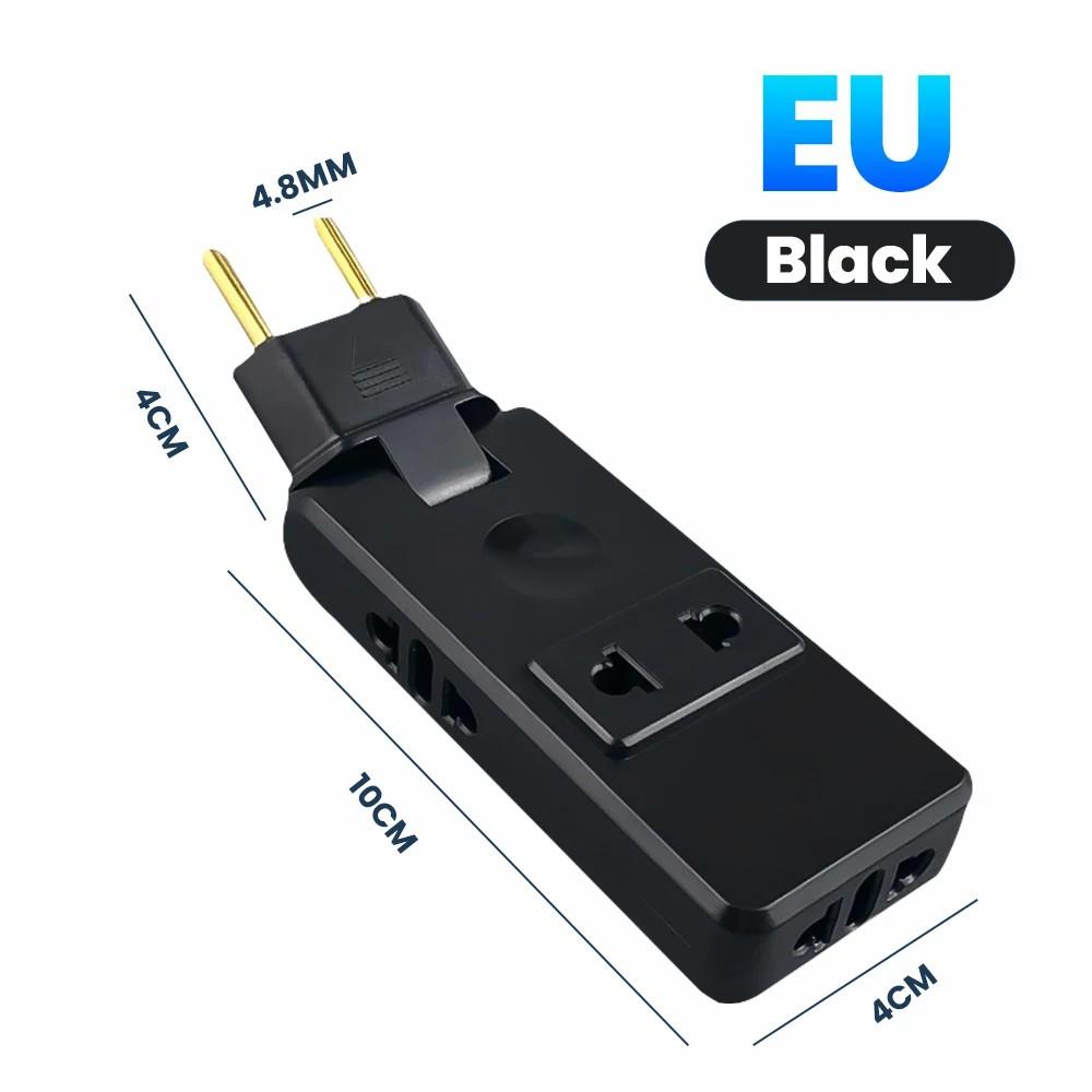 EU Plug Adapter 4 in 1 Wall Outlet Extension – 180° Rotating Portable Power Converter