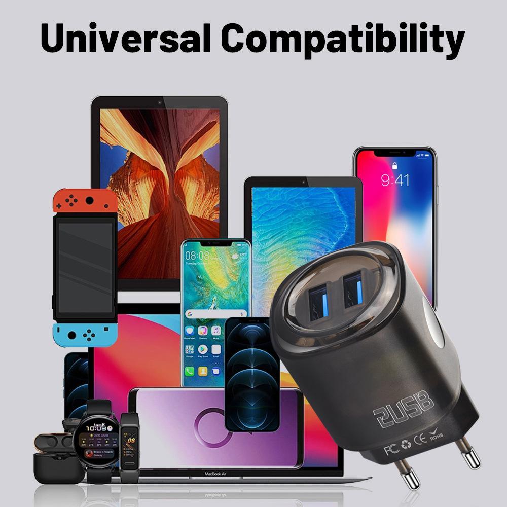 Mark 2.4A Dual USB Travel Charger - US/EU