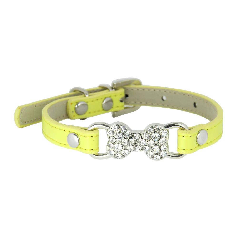 16 Colors Pink Red Cute Rhinestone Bone Dog Collar Pet Intimate Goods for small Dog Puppy Cat Leads Dogs Accessories Chihuahua