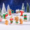 6Pcs Resin Christmas Road Signs Miniature Landscape Diy Craft Decorations Holiday Village Scene Ornaments Creative Mini Scene Making Accessories