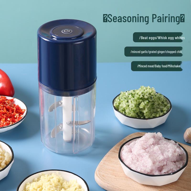 Wireless Multifunctional Meat Grinder & Egg Beater, Kitchen Blender, Baby Food Maker, Mini Garlic Press Standard темно-синий