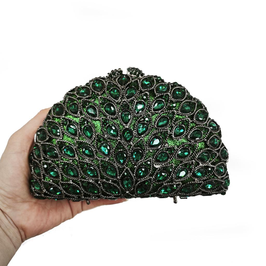 Lady Multi Color Gems Clutch Crystal Evening Handbag Women Party Prom Bag Bridal Clutches Wedding Purse for Banquet