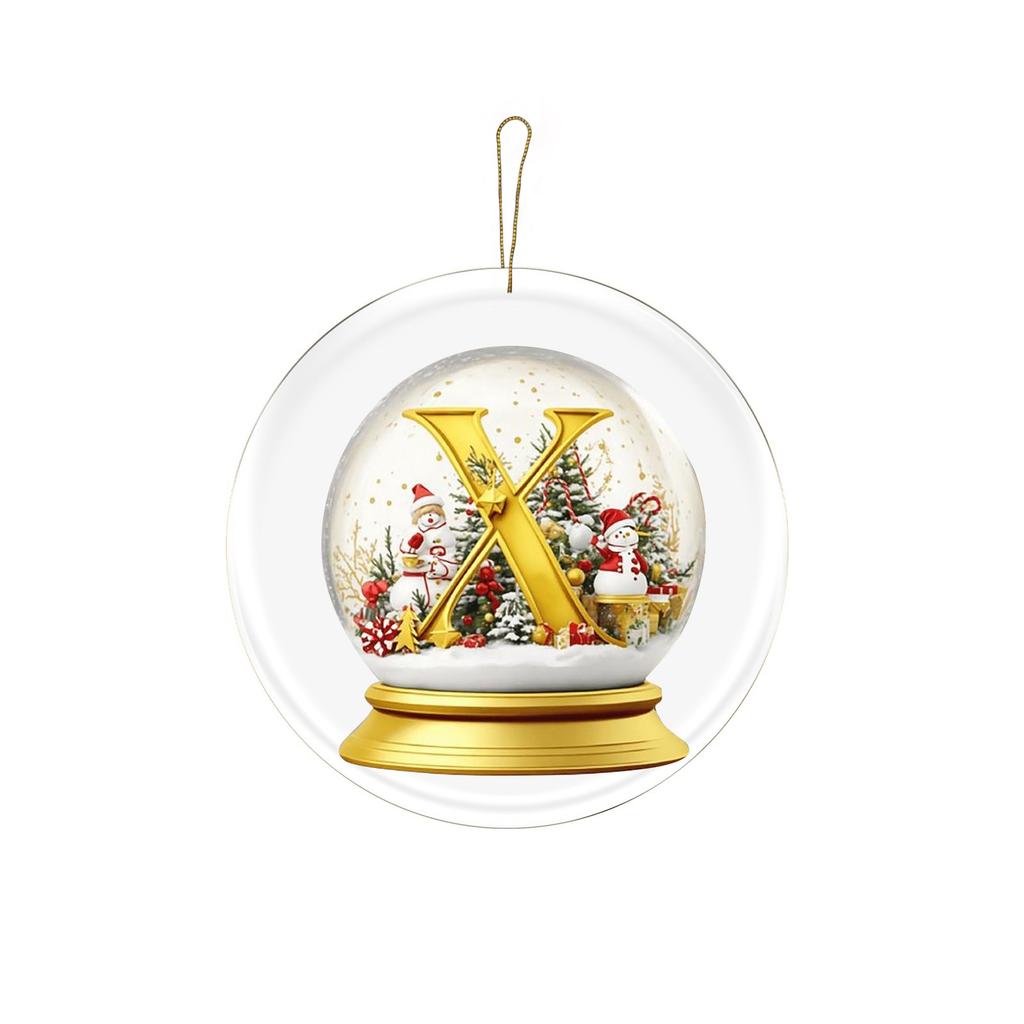 Dopis žlutá křišťálová koule akrylové auto Ornament vánoční stromeček přívěsek domácí dekorace