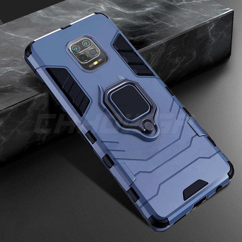 Per Xiaomi Redmi 9 Custodia Antiurto Armatura Magnetica Anello da Dito Copertura Telefono Per Redmi 9A 9C Note 9S 9 Pro Max Supporto per Auto Supporto Custodia Coque Capa Shell