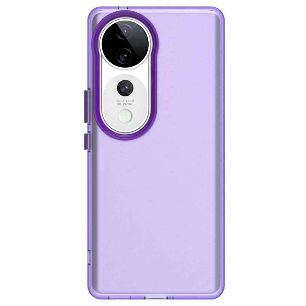 Матовый прозрачный чехол для VIVO V40 Чехол Силиконовый Матовый Простой ТПУ Чехол VIVO V40 Pro Чехол Защита Чехол для телефона VIVO V40 For vivo V40 фиолетовый