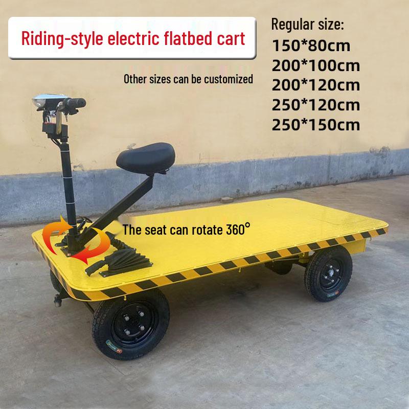 Electric 1-Ton Flatbed Cart for Orchard, Greenhouse, and Construction Cargo Transport