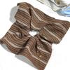 1 piece of striped square heart-shaped headband with large intestine headband, female niche design, square headband temperament
