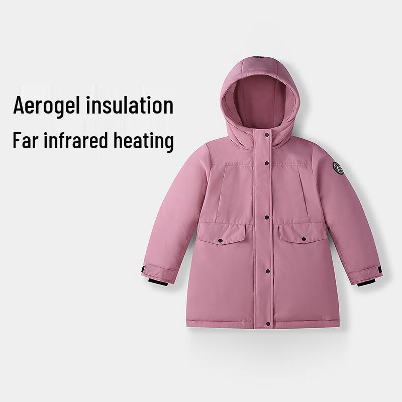 Annil Girls' Mid-Length Hooded Down Jacket