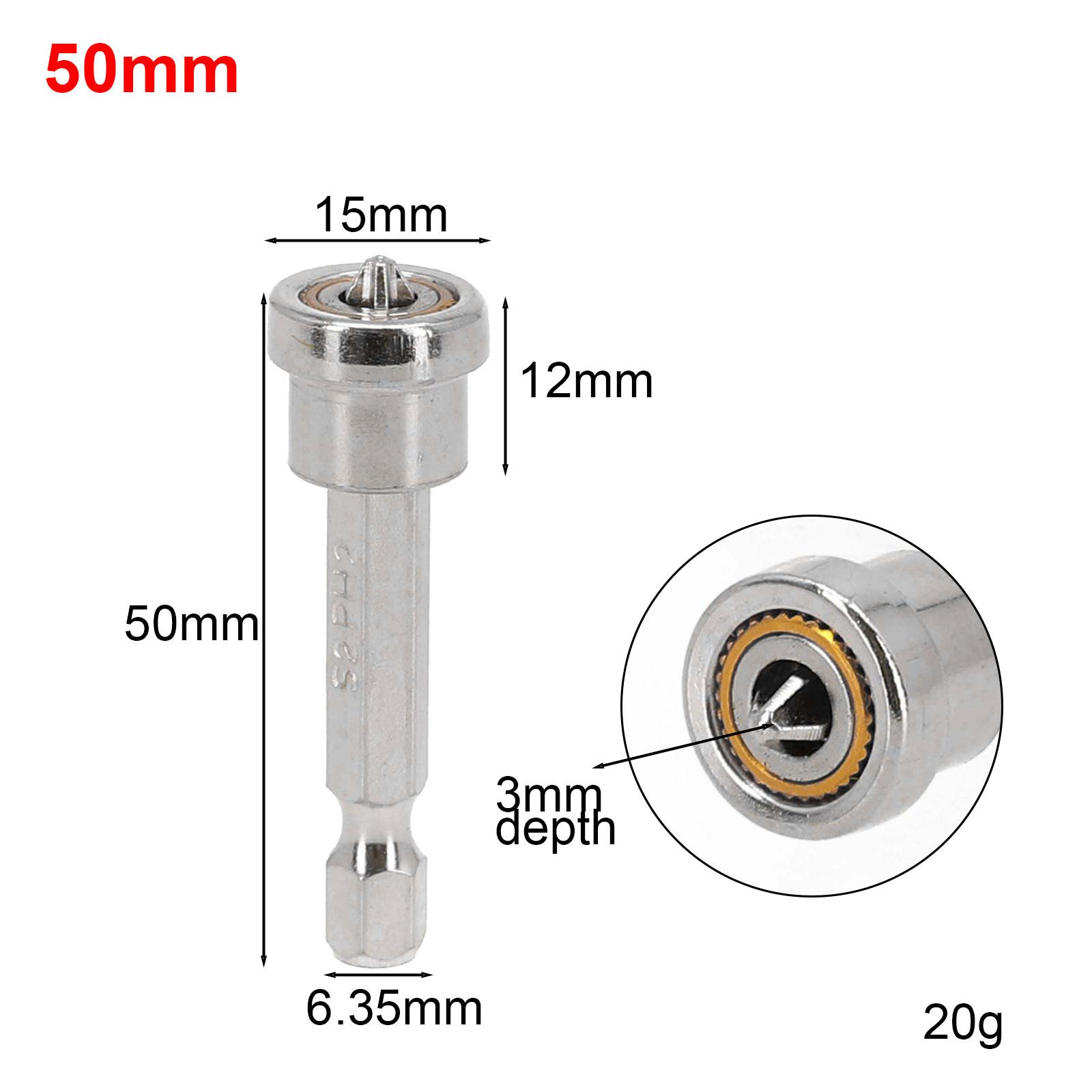 

1/2× Magnetic Collar Screwdriver Bit For Installate Plasterboard/drywall Screws 50mm