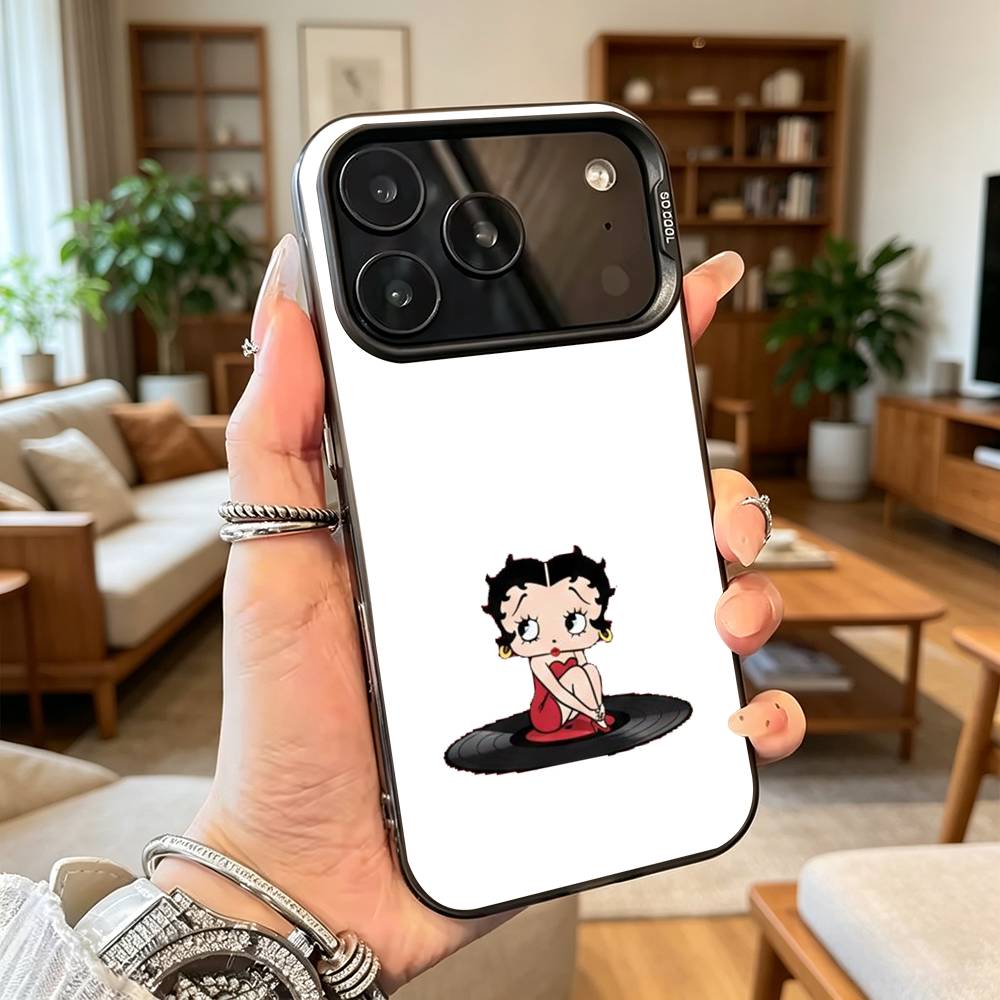 Classic Character B-Bettys Boops Phone Case For iPhone17,16,15,14,13,12,11Plus,Pro Max,XS,Colorful Silver Phone case Funda Cover
