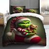 Duvet Cover Printed With Christmas Decoration Super Soft Brushed Microfiber Double Bed Comfortable Set With Zipper Closure And 2 Pillowcases