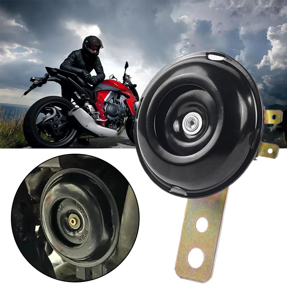 Motorcycle Horn 12V Super Loud Waterproof Round Speaker Universal Scooter Motorbike E-Bikes Modified Electric Horn Kit Accessory