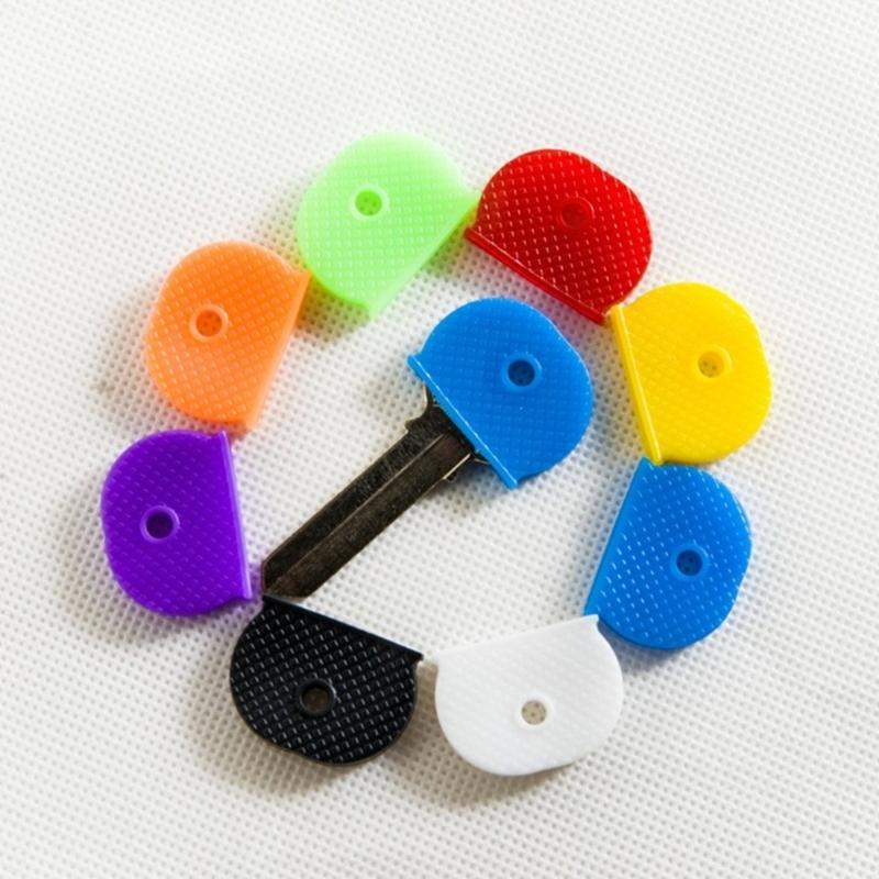 8pcs Colorful Key Covers Key Sleeves for Efficient Key Differentiation with Sturdy Plastic and Accessories