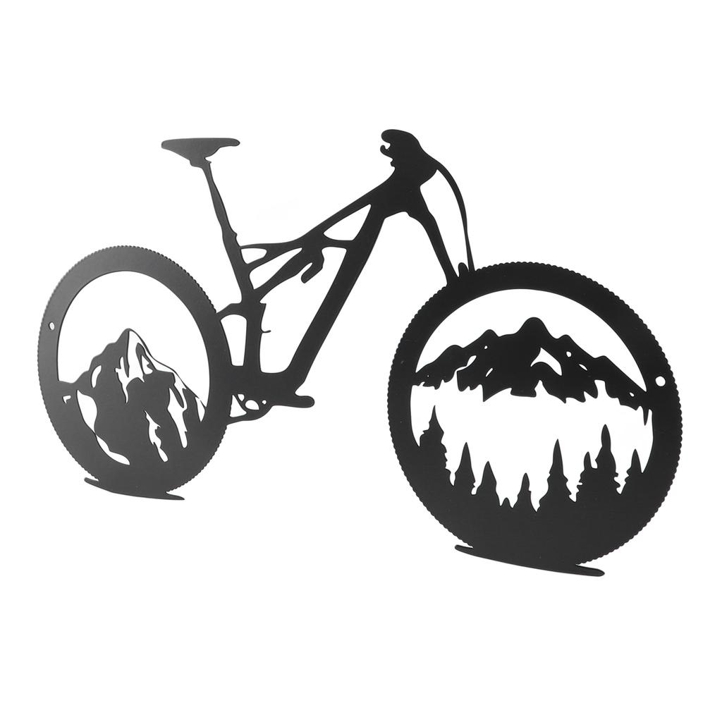Metal Bike Wall Art Exquisite Fashionable Shatterproof Mountain Forest Bicycle Wall Decor for