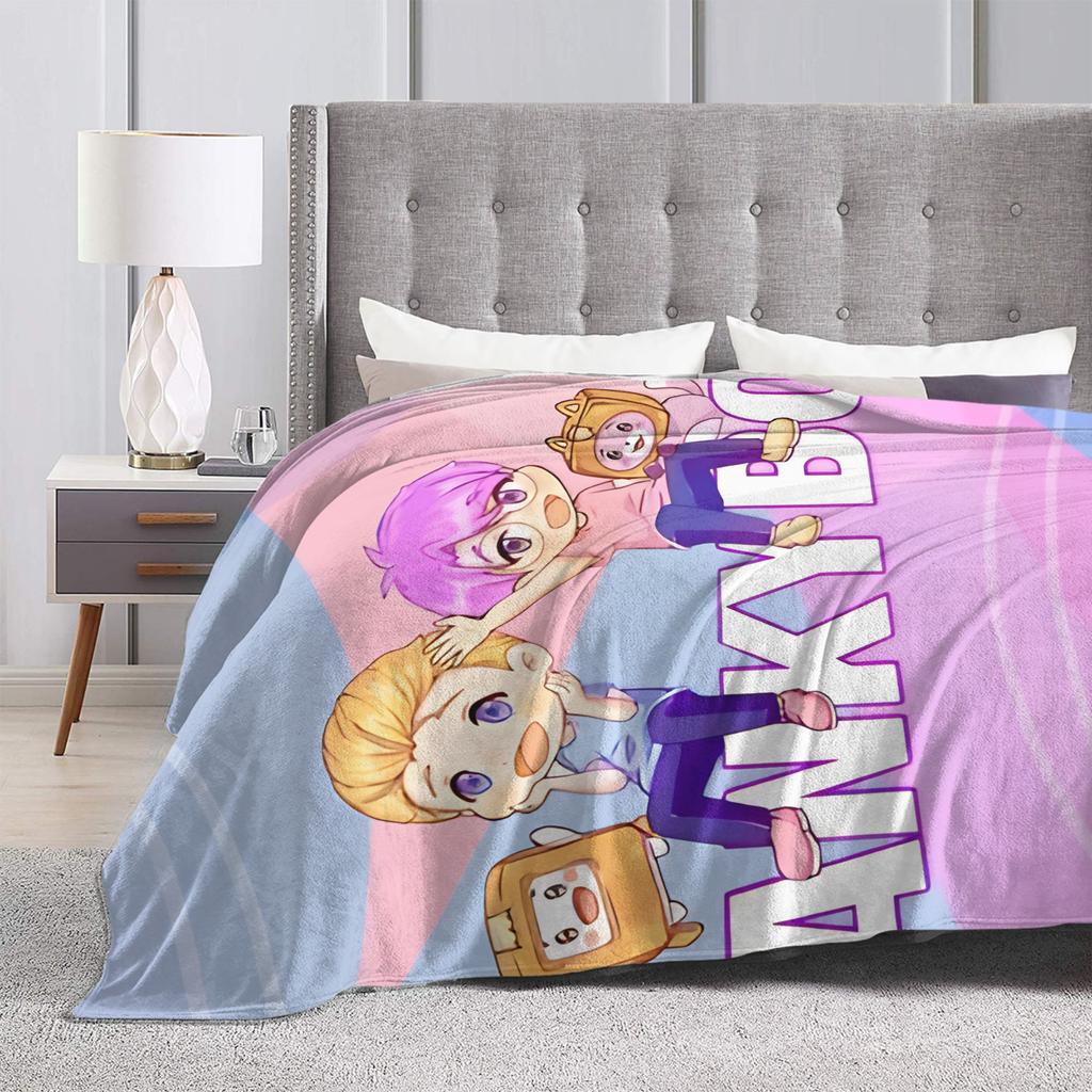 Foxy Boxy and Rocky Lankybox Blankets Quality Super Soft Bedding Throws Winter Picnic Home Decor Fashion Bedspread