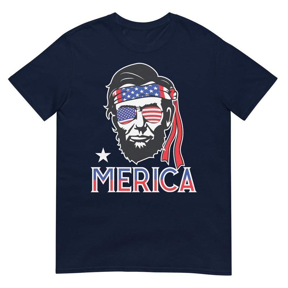 Abraham Lincoln 4th Of July Merica Unisex Unisex American Flag Tshirt