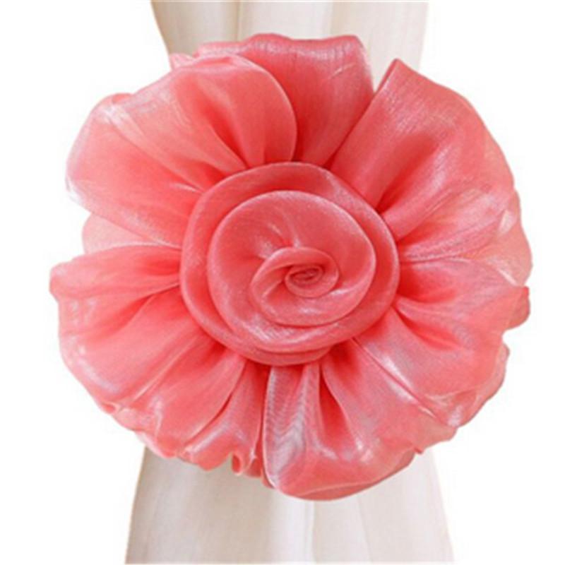 1 Pair Lace Flower Buckle Bundle Belt Window Curtain Accessories Decoration