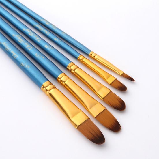 5Pcs Professional Artist Nylon Paint Brush for Acrylic Watercolor Oil Painting