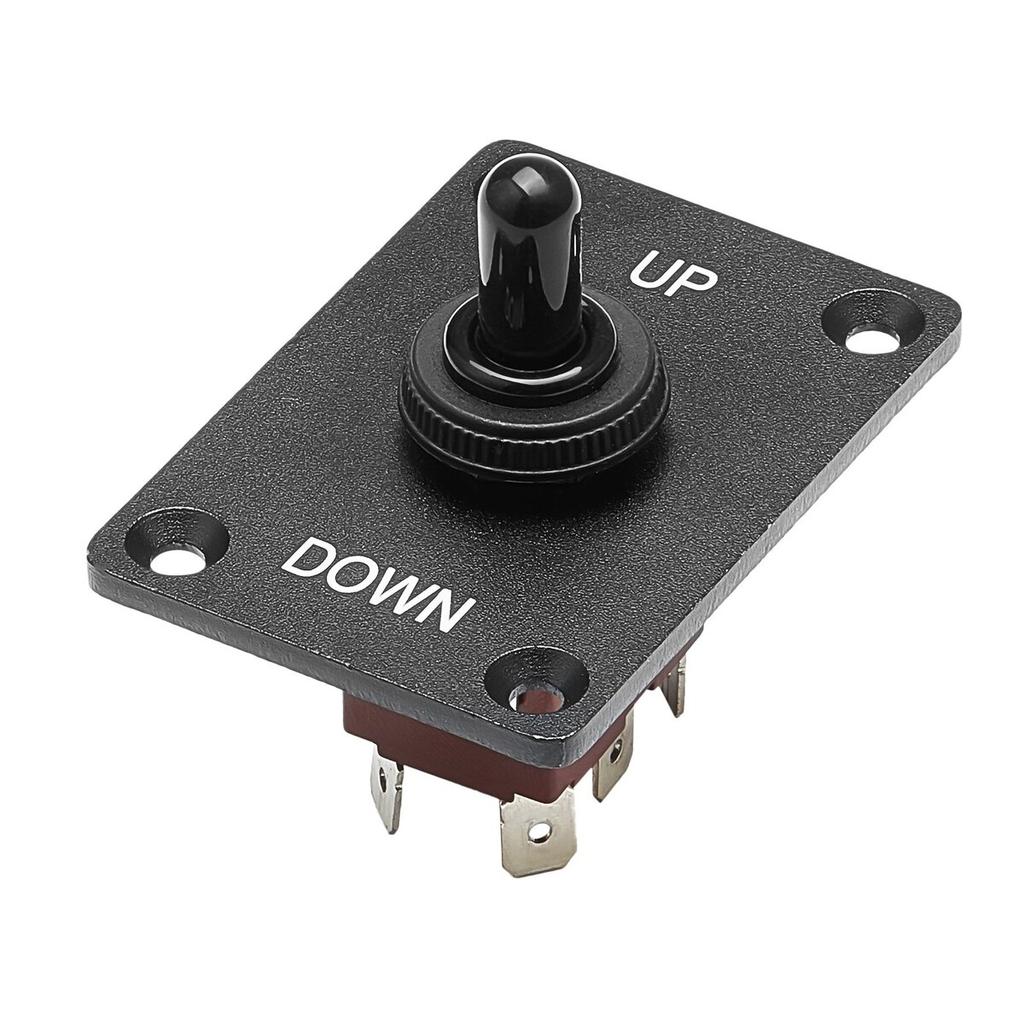 Toggle Switch, 6 Pin Momentary Polarity Reversing Toggle Switch (ON)-Off-(ON) DC 12V/30A AC 250V/15A - with Up Down Mounting Panel & Waterproof Boot