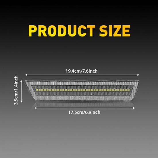 For Dodge 08-14 Challenger Rear Clear Bumper Pair Side Marker Replacement Light