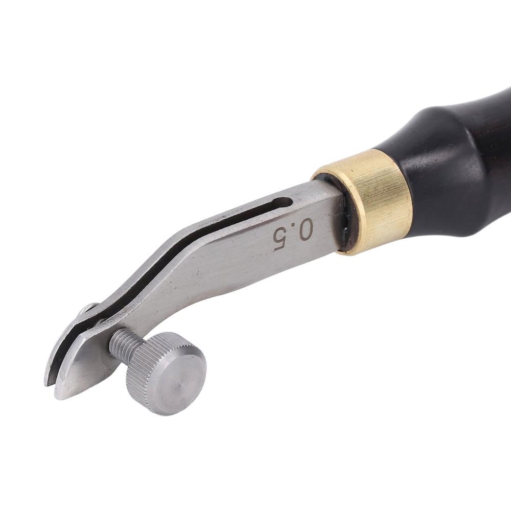 Stainless Steel Leather Edge Creaser 0.5mm Adjustable Leather Groover Tool  For Leathercraft