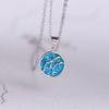 KELITCH Synthetic Opal Choker Necklace with Dolphin Pendant, 16-18" Chain Necklace (Blue)