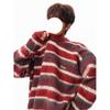 Unisex Retro Red Striped Mohair Sweater – Autumn/Winter Style